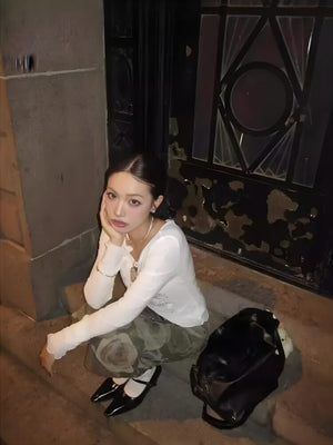 Embroidered Long Sleeve Top