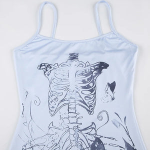 Grunge Mermaid Skeleton Maxi Dress