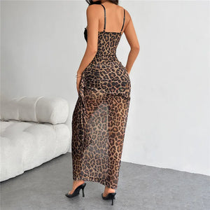 Leopard Corset Maxi Dress
