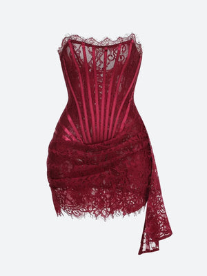 Strapless Lace Mini Dress