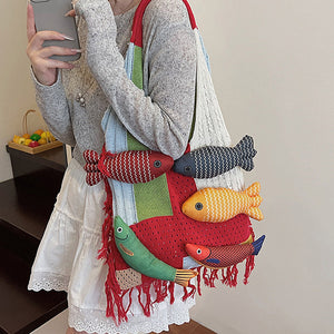 Fish Crochet Shoulder Bag
