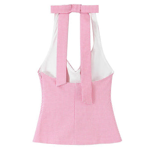 Coquette Gingham Bow Halter Top