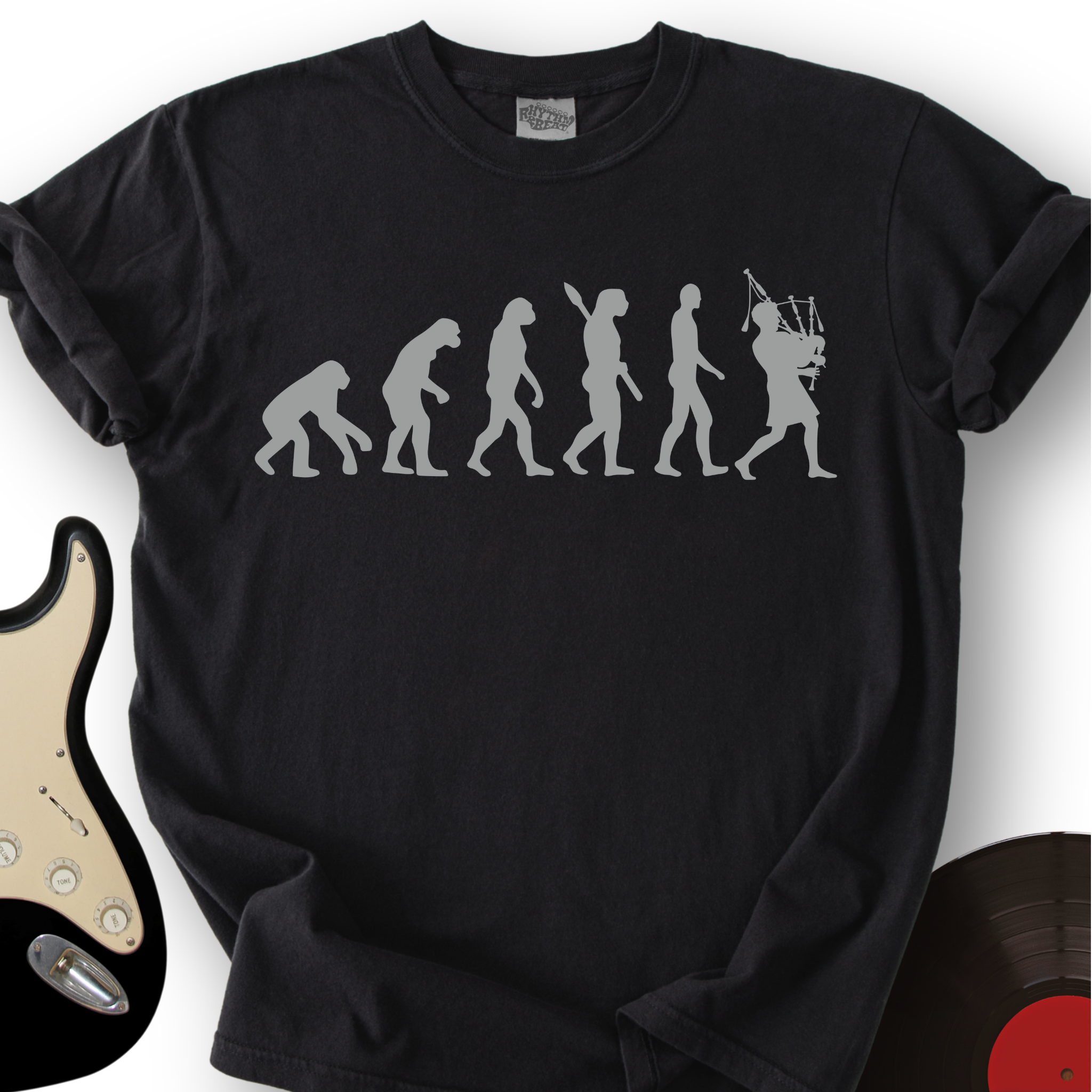 Evolution with Bagpipe T-Shirt