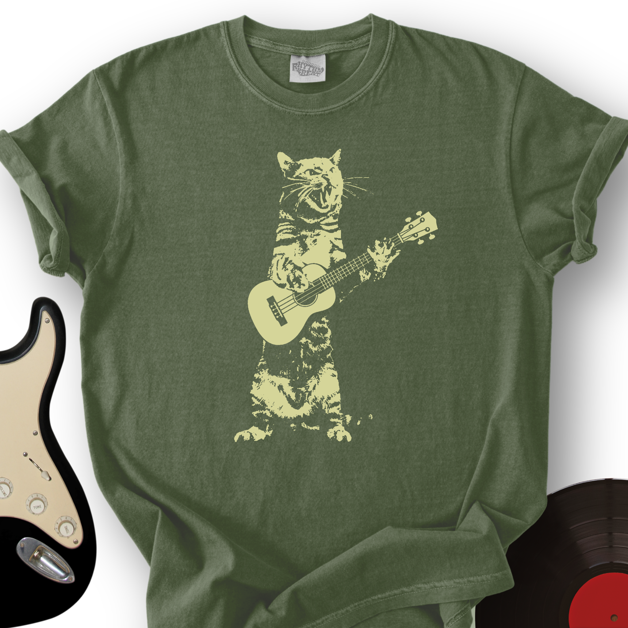 Cat Acoustic Guitar T-Shirt