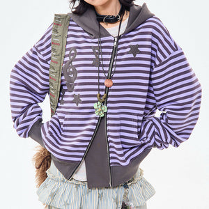 2010’s Striped Zip Up Hoodie