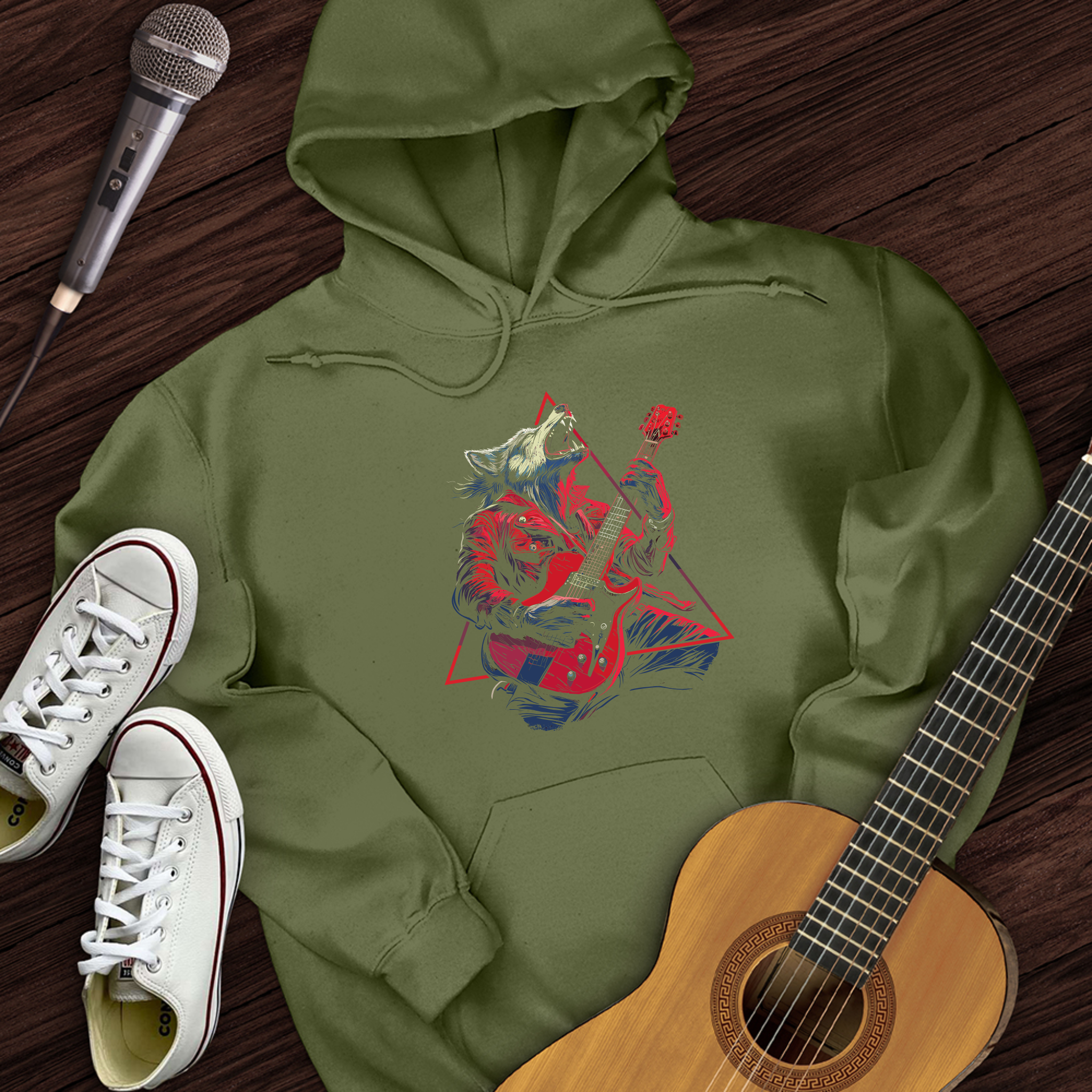 Fierce Wolf Guitar Hoodie