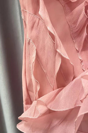 Asymmetric Ruffled Mini Dress