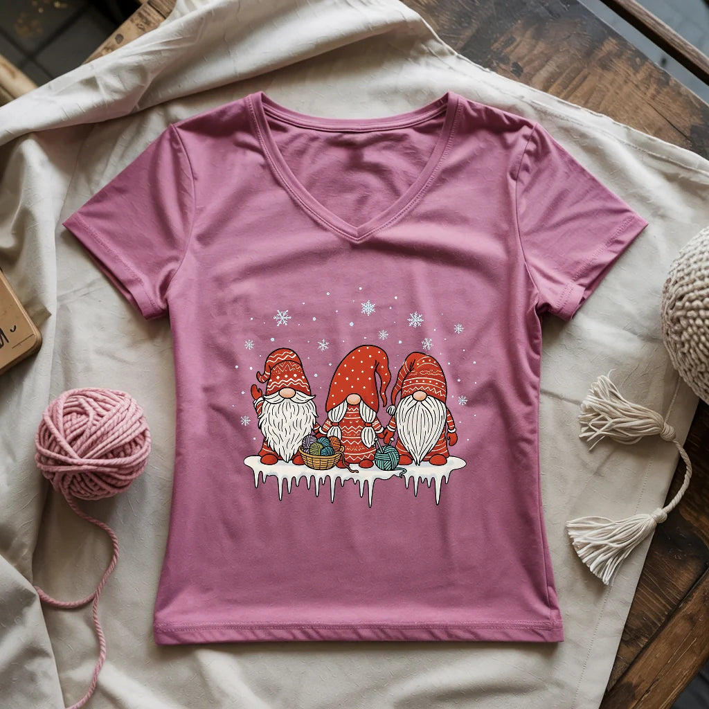 Three Knitty Gnomes Lady V-neck