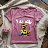 Yarnivore Crocheter Lady V-neck
