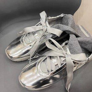 Balletcore Aesthetic Satin Bow Sneakers