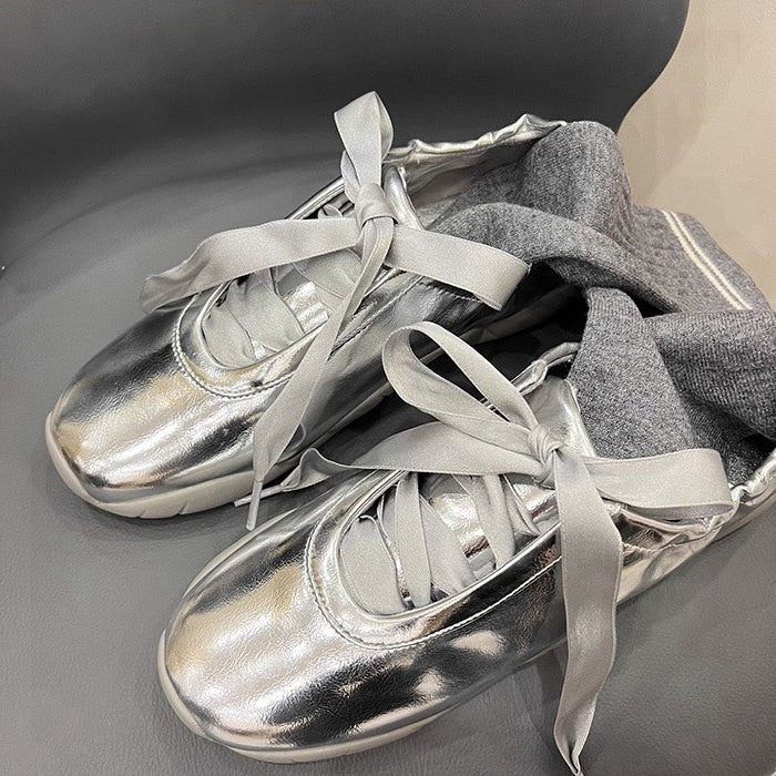 Balletcore Aesthetic Satin Bow Sneakers