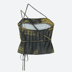 Grunge Snake Lace Up Top