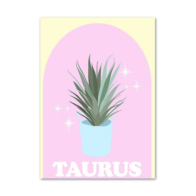 Pastel Zodiac Signs Canvas Poster