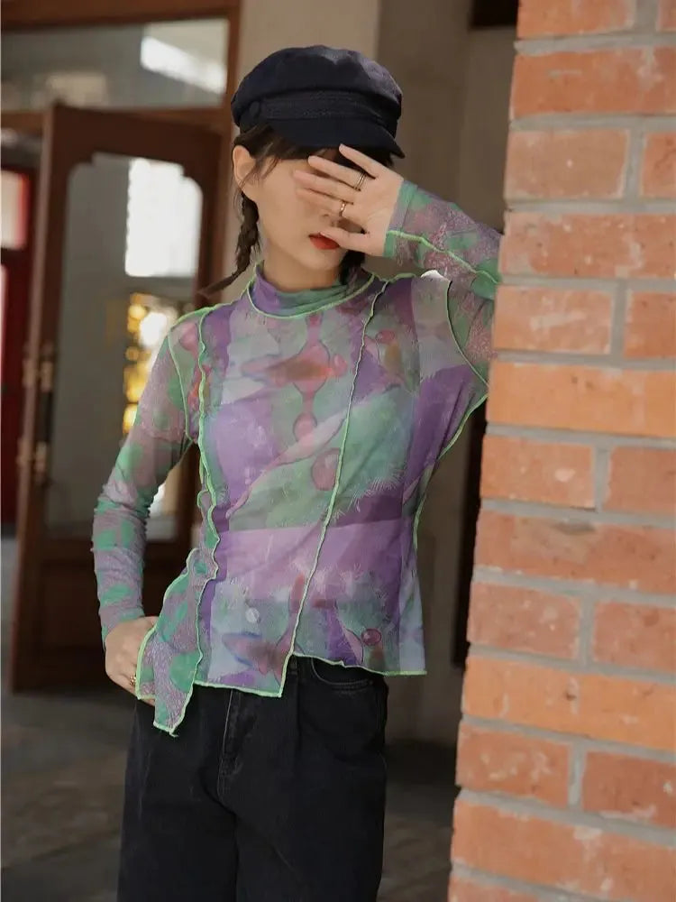 Patchwork Asymmetric Mesh Top