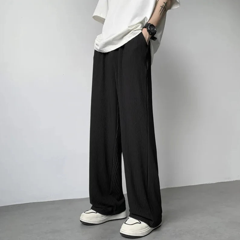 Pleated Straight Leg Pants