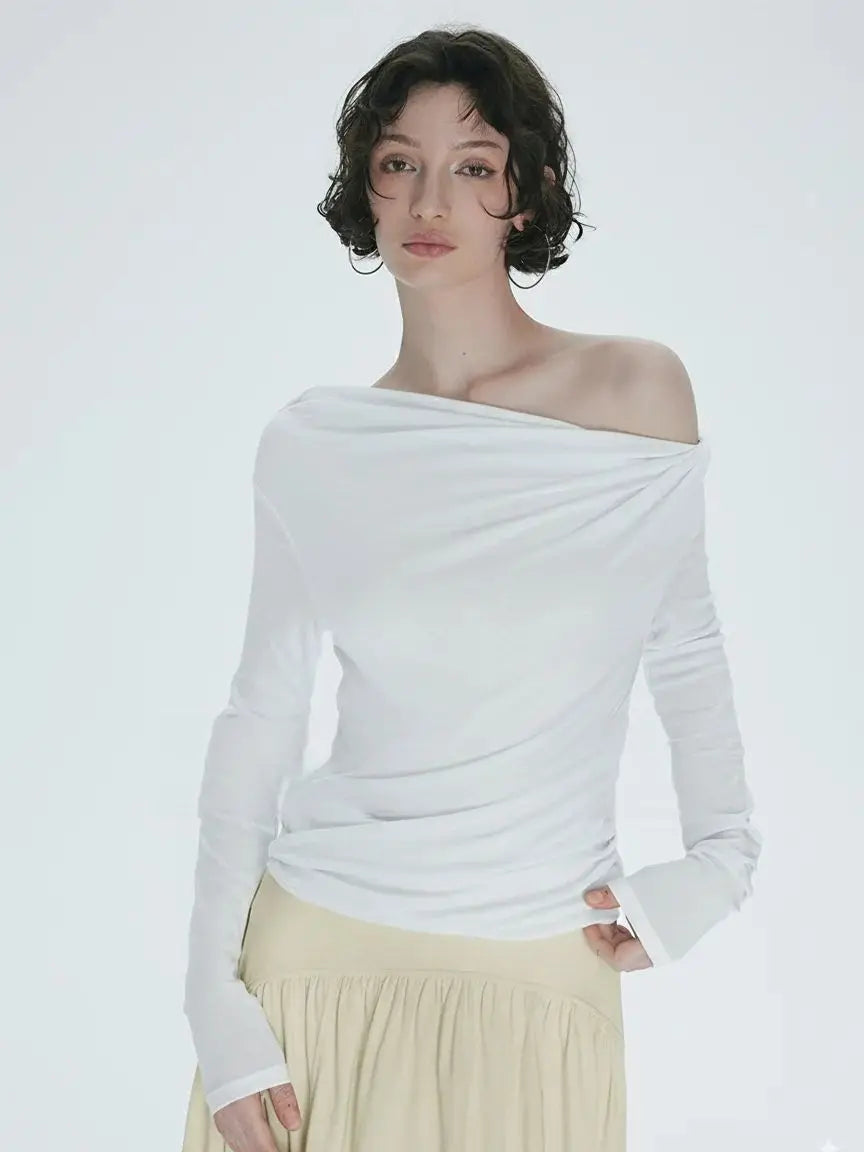 Ruched One-Shoulder Top