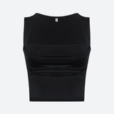 Ruched Square Neck Tank Top