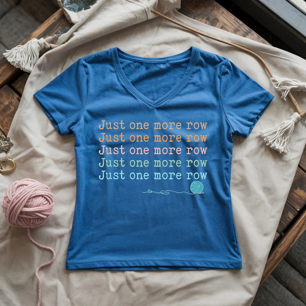 Just One More Row Lady V-neck