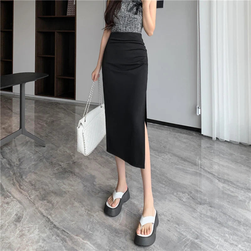 Side Slit Midi Skirt
