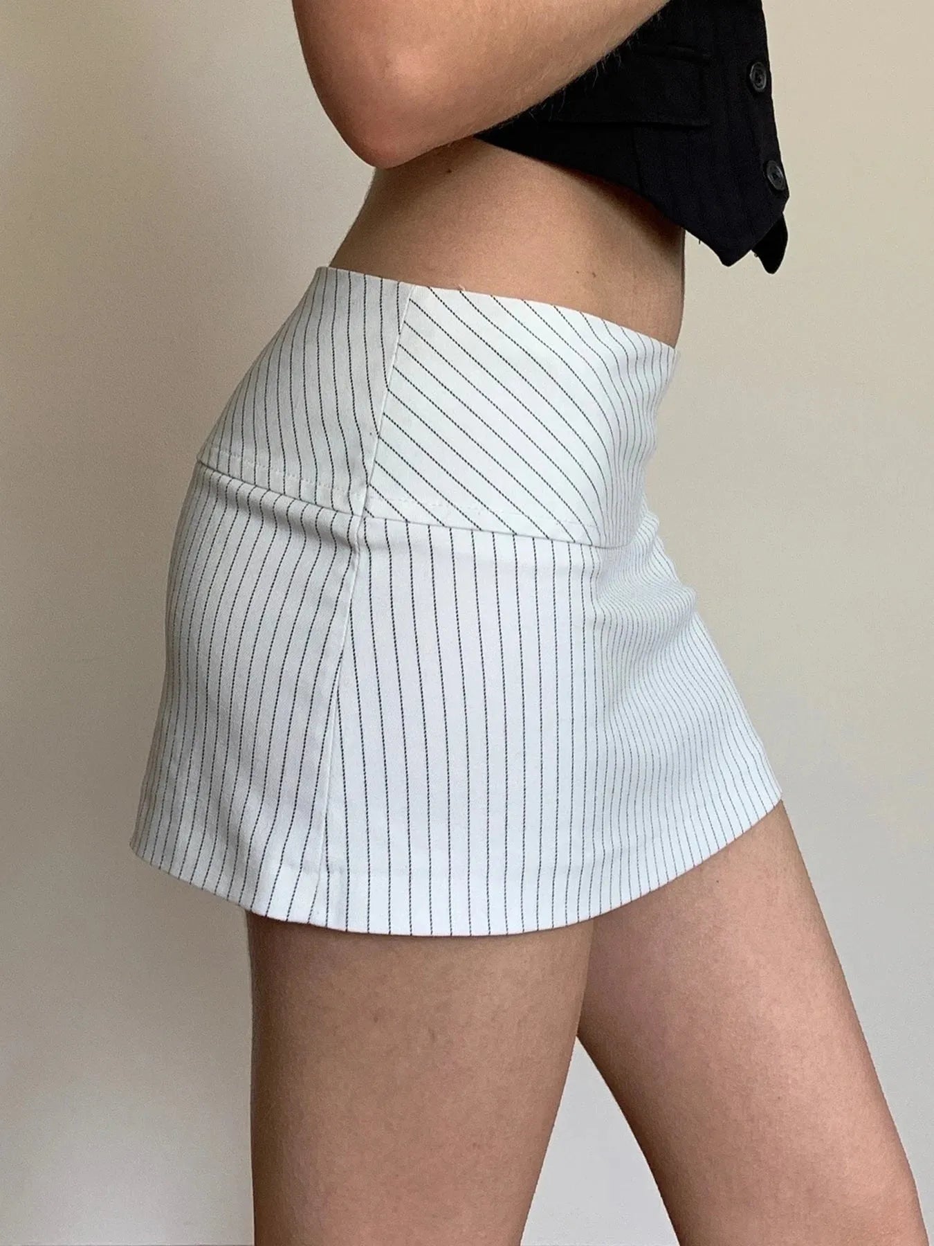 Striped Office Mini Skirt