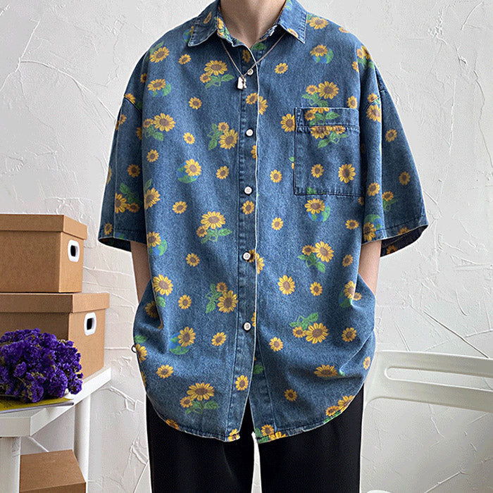 Sunflowers Denim Shirt