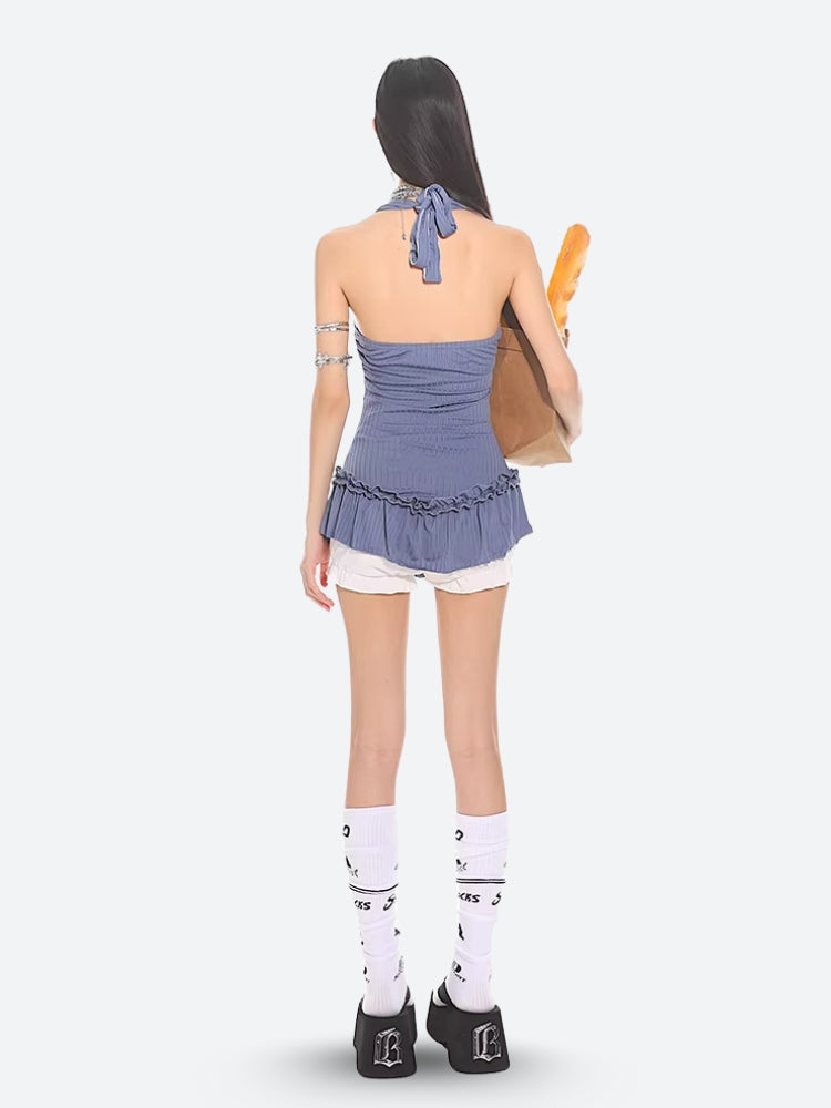 Y2K Mini Dress & Shorts Two Piece Set