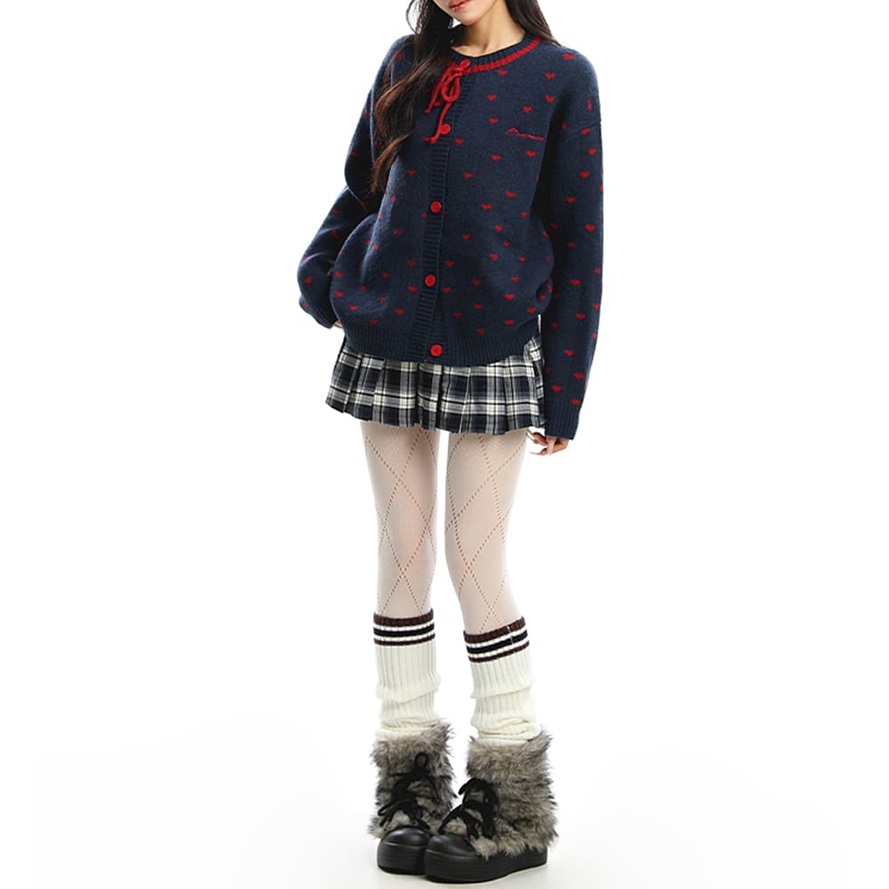 Croissant Run Heart Cardigan