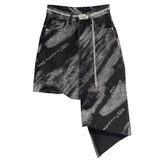 Grunge Aesthetic Asymmetric Skirt