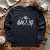 Cat And Yarn Long Sleeve T-shirt