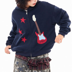 Bunny Ears Hoodie with Guitar Patch