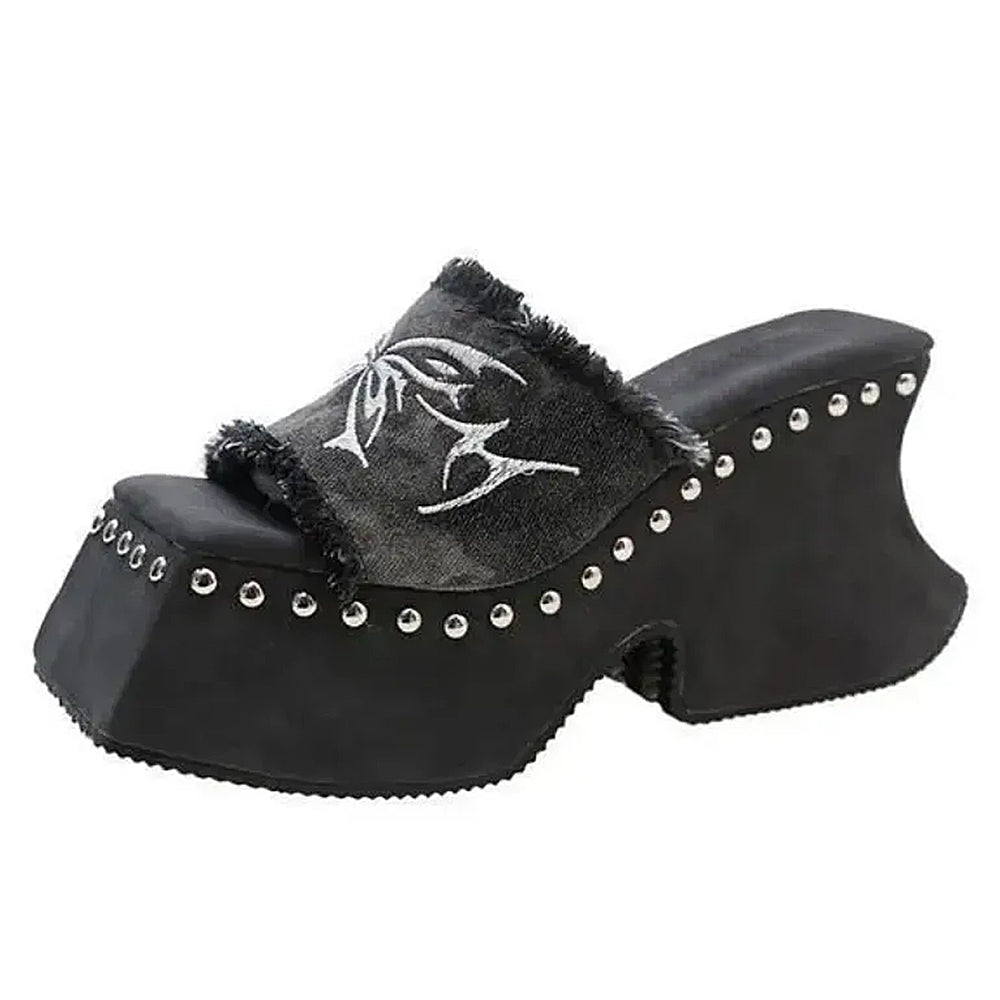 Fairy Grunge Platform Slide Sandals