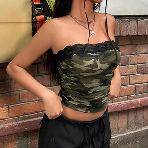 Camouflage Lace Tube Top