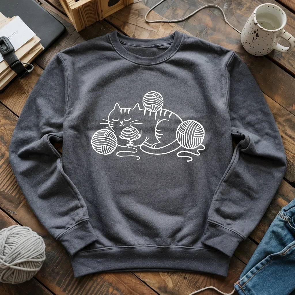 Cat And Yarn Sweatshirt