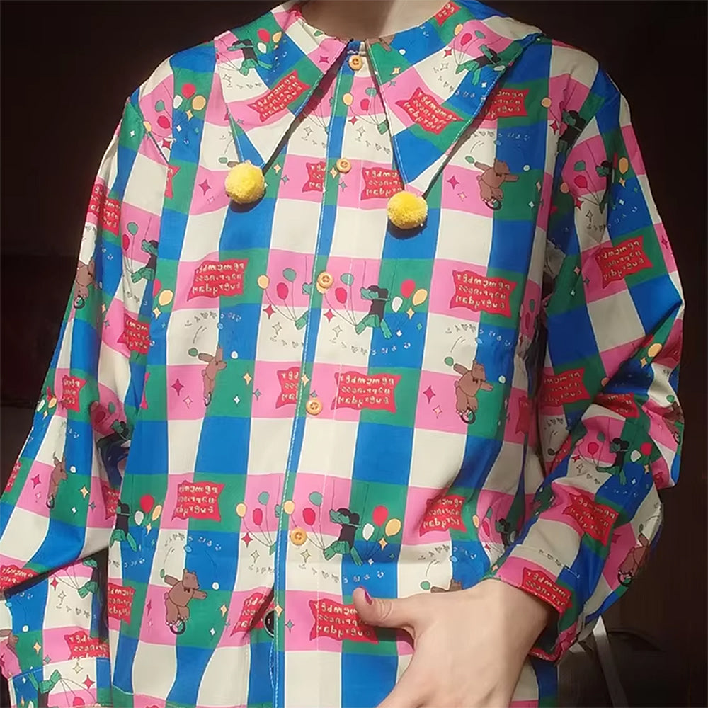 Circus Core Aesthetic Collar Shirt