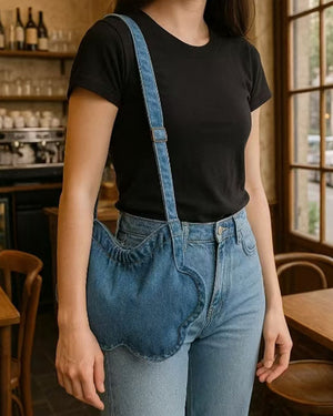 Cloud Shaped Denim Shoulder Bag
