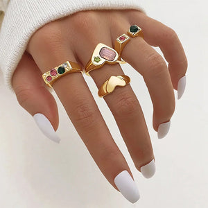 Charm School Aesthetic Ring Set