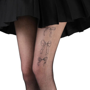 Coquette Bow Tattoo Tights