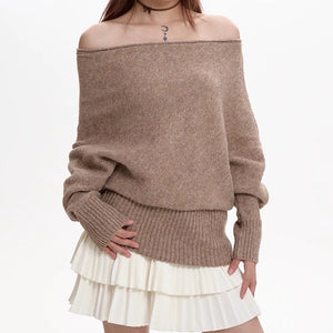 Cozy Days Off-Shoulder Loose Sweater