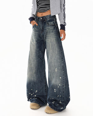 Downtown Girl Distressed Baggy Jeans