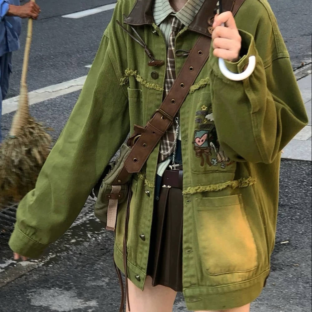 Fairycore Forest Embroidered Denim Jacket