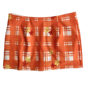 Floral Gingham Mini Skirt