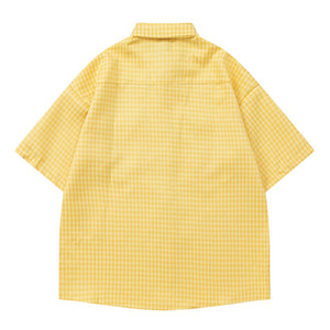 Floral Embroidery Gingham Shirt