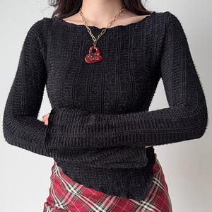 Frazzled English Woman Asymmetrical Knit Top