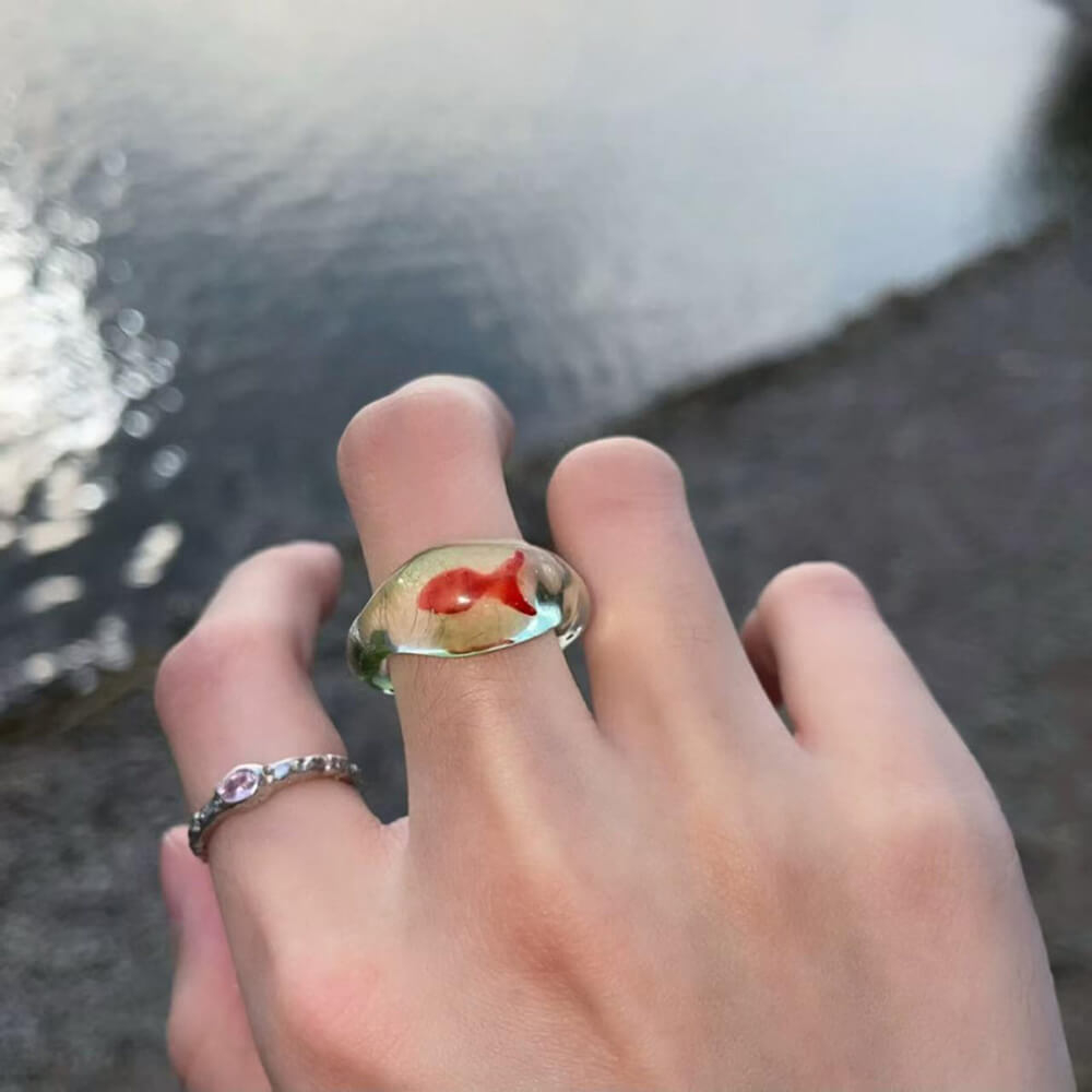 Goldfish Clear Resin Ring