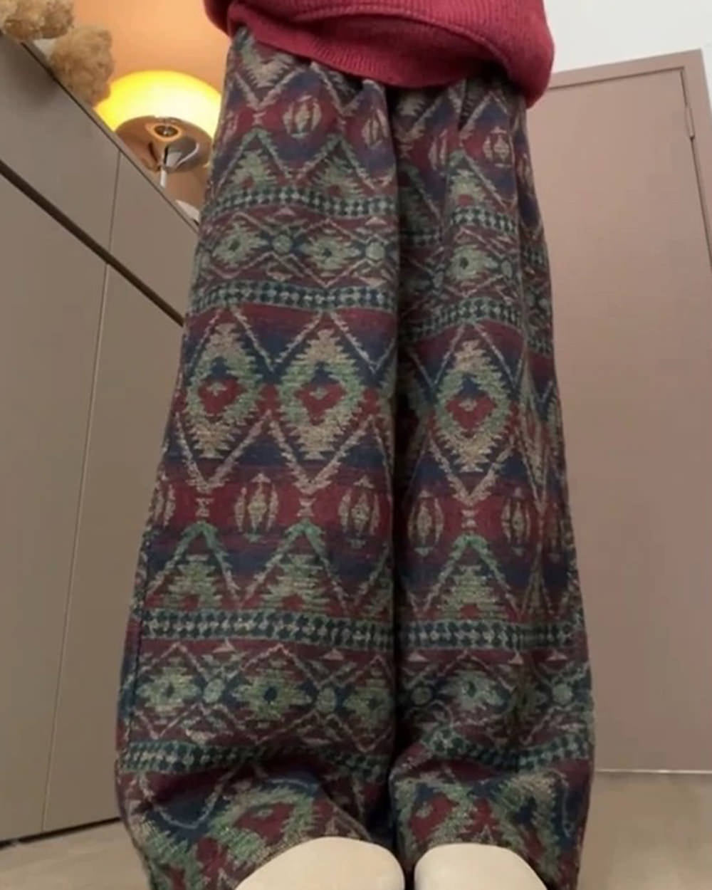 Grandma Aesthetic Patterned Pants