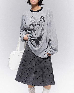 Gossip Team Polka Dot Pleated Skirt