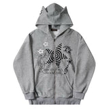 Grunge Cut-Out Shoulder Sweatshirt