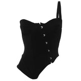 Drama Dealer One-Shoulder Corset Top