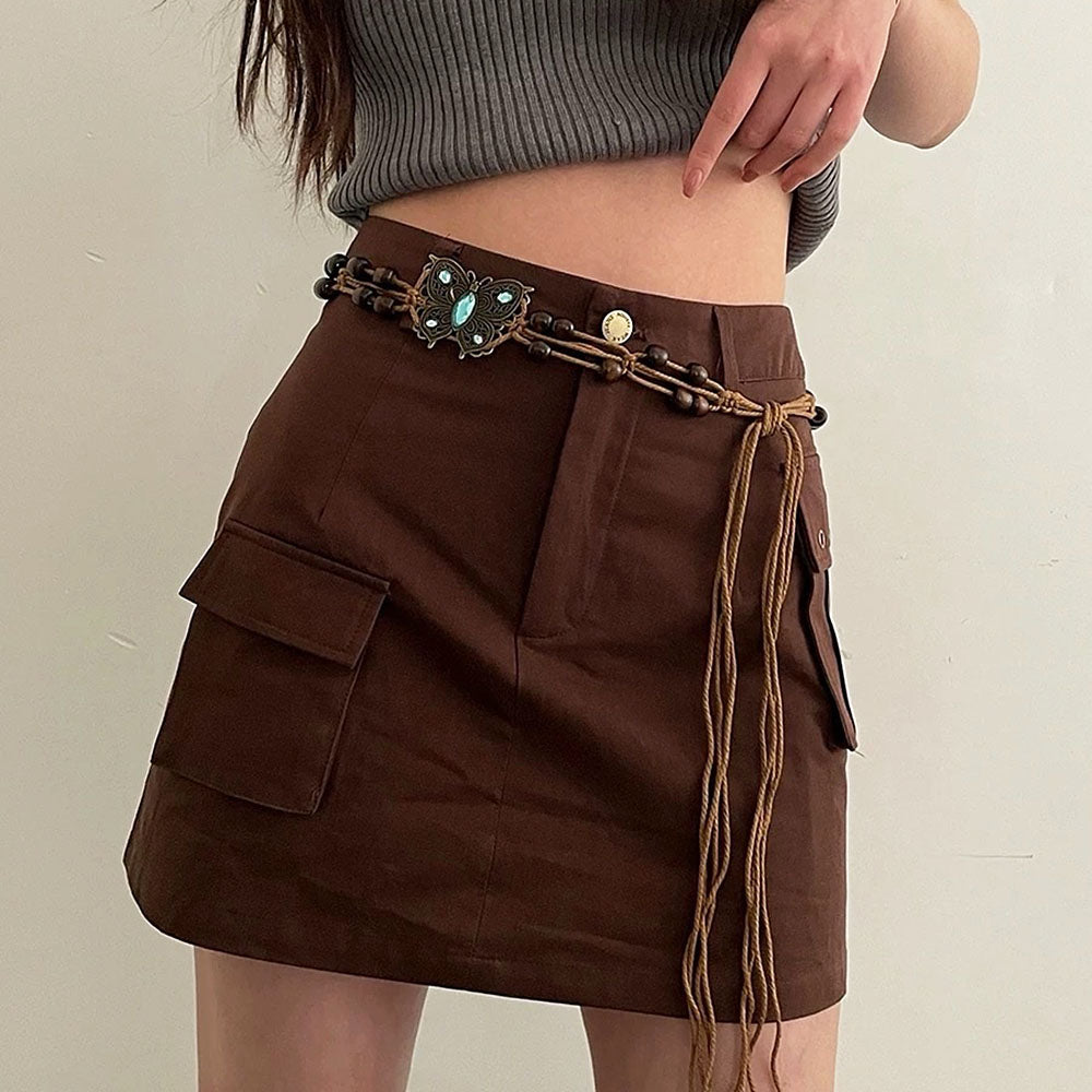 Indie Aesthetic Butterfly Beaded Belt