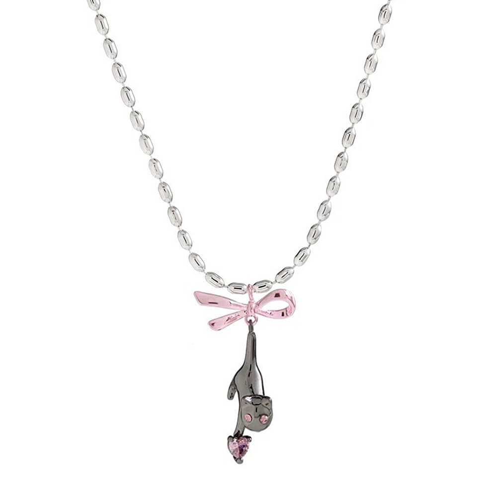 Kitten & Bow Necklace